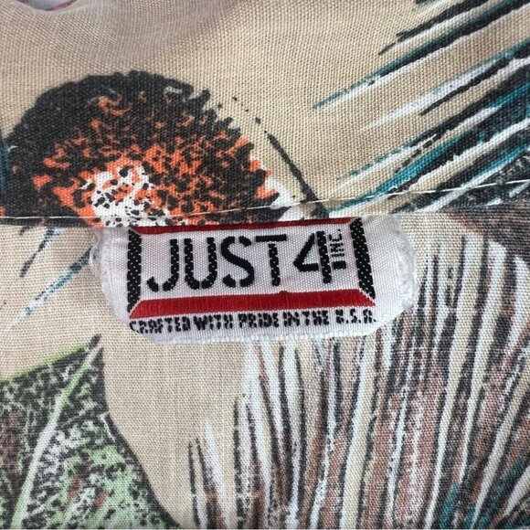 Just 4 inc button up vintage flowers Hawaii Tropical Floral Button-Up Shirt - Picture 7 of 11